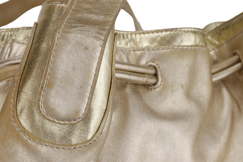 LOEWE GOLD MEDIUM LEATHER BUCKET BAG (260801) WITH DUST COVER