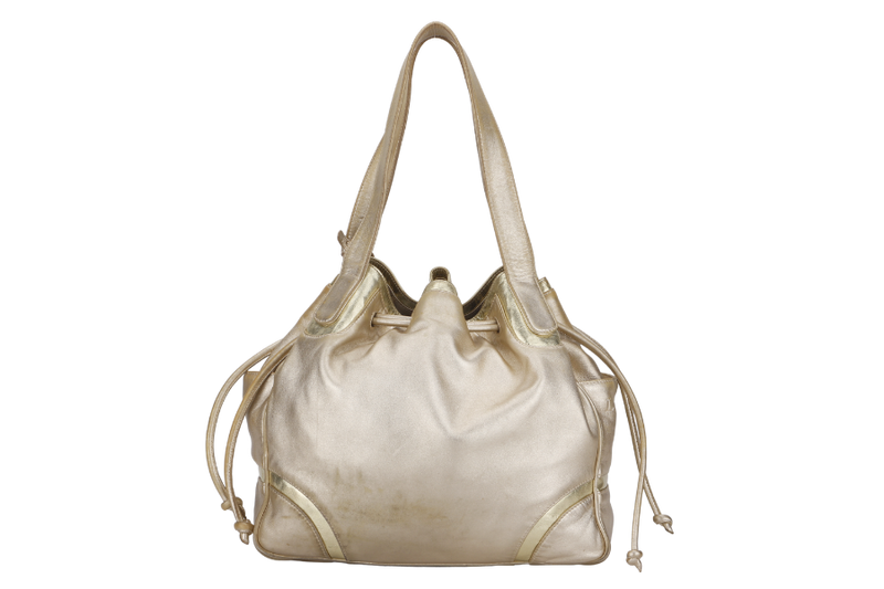 LOEWE GOLD MEDIUM LEATHER BUCKET BAG (260801) WITH DUST COVER