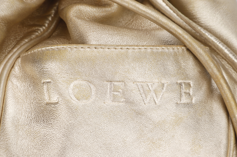 LOEWE GOLD MEDIUM LEATHER BUCKET BAG (260801) WITH DUST COVER