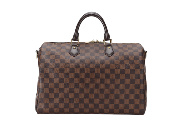 LOUIS VUITTON SPEEDY BANDOULIERE 35 (N41366) DAMIER EBENE CANVAS WITH EXTRA COMPARTMENT AND STRAP