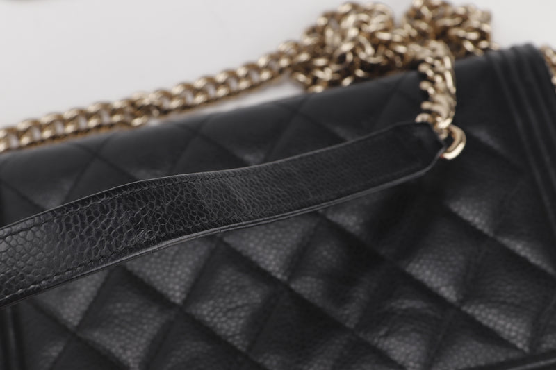 CHANEL LEBOY WALLET ON CHAIN (2881xxxx) BLACK CAVIAR LEATHER GOLD HARDWARE, WITH BOX, NO CARD & DUST COVER