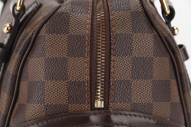 LOUIS VUITTON N41157 RIVINGTON PM DAMIER EBENE CANVAS GOLD HARDWARE WITH DUST COVER