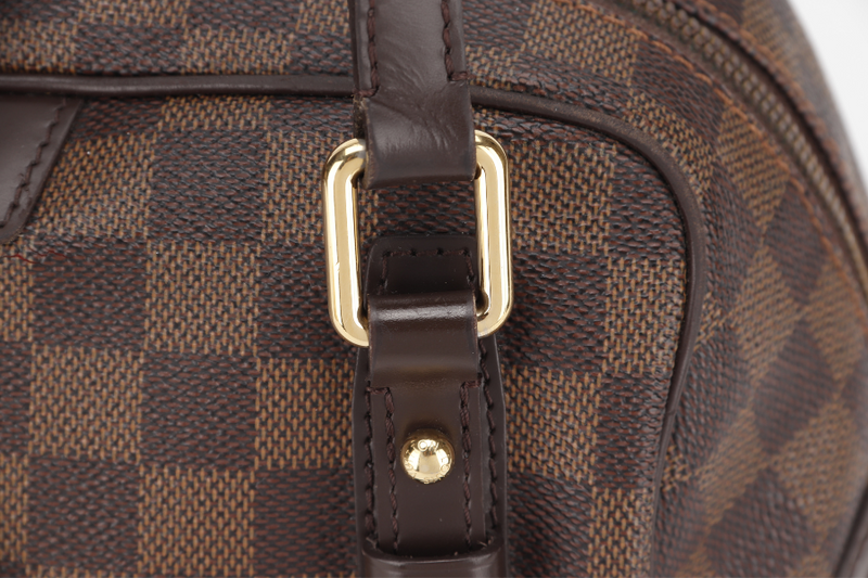 LOUIS VUITTON N41157 RIVINGTON PM DAMIER EBENE CANVAS GOLD HARDWARE WITH DUST COVER