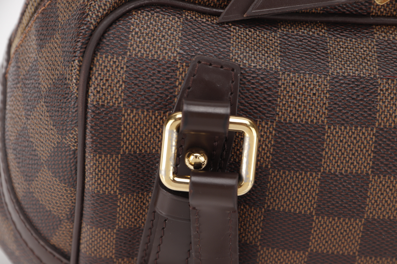 LOUIS VUITTON N41157 RIVINGTON PM DAMIER EBENE CANVAS GOLD HARDWARE WITH DUST COVER