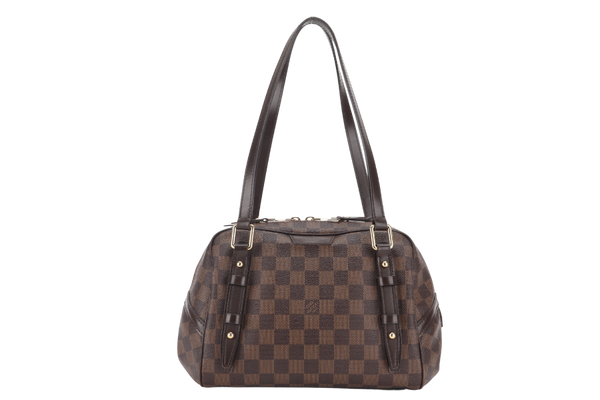 LOUIS VUITTON N41157 RIVINGTON PM DAMIER EBENE CANVAS GOLD HARDWARE WITH DUST COVER