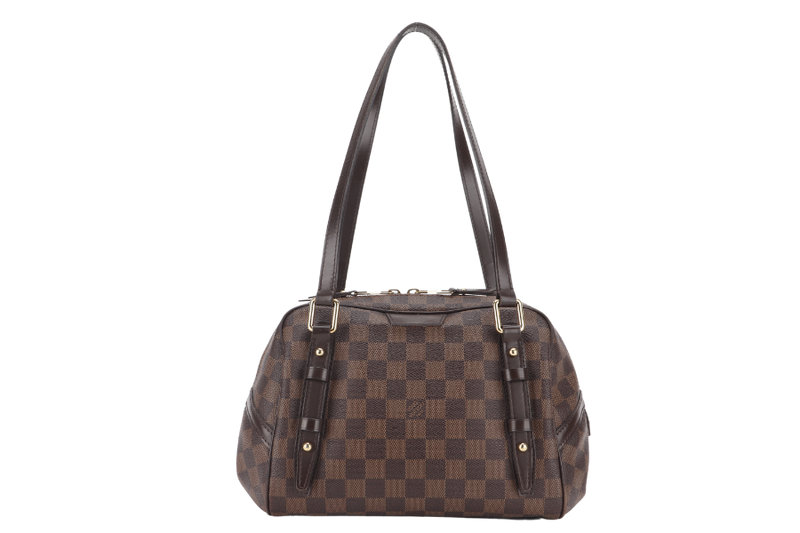 LOUIS VUITTON N41157 RIVINGTON PM DAMIER EBENE CANVAS GOLD HARDWARE WITH DUST COVER