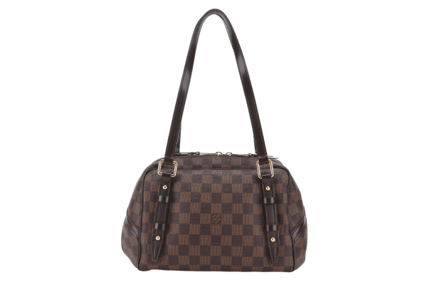 LOUIS VUITTON N41157 RIVINGTON PM DAMIER EBENE CANVAS GOLD HARDWARE WITH DUST COVER