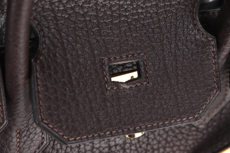 HERMES BIRKIN 35 [STAMP H SQUARE (YEAR 2004)] CHOCOLATE FJORD LEATHER GOLD HARDWARE, WITH KEY & LOCK, NO DUST COVER