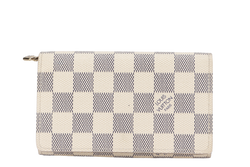 LOUIS VUITTON PORTEFEUILLE ERIEZ WALLET (N61733) DAMIER AZUR COATED CANVAS GOLD HARDWARE WITH DUST COVER AND BOX