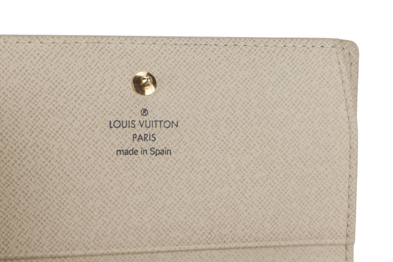 LOUIS VUITTON PORTEFEUILLE ERIEZ WALLET (N61733) DAMIER AZUR COATED CANVAS GOLD HARDWARE WITH DUST COVER AND BOX