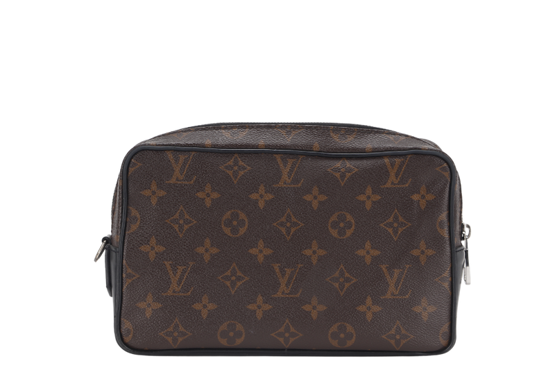 LOUIS VUITTON MACASSAR KASAI POCHETTE MONOGRAM CANVAS SILVER HARDWARE WITH BOX