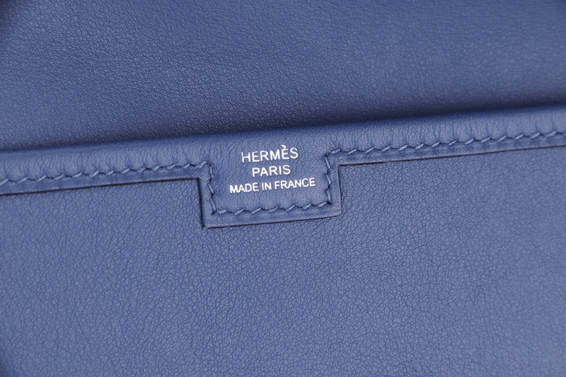 HERMES JIGE ELAN 29 [STAMP C (2018)] BLUE BRIGHTON SWIFT LEATHER, WITH DUST COVER & BOX