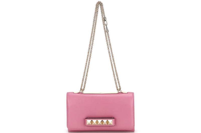 VALENTINO GARAVANI VAVAVOOM SHOULDER BAG (BUI 975 1) MEDIUM PINK LEATHER GOLD HARDWARE, WITH DUST COVER