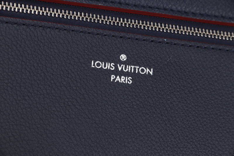 LOUIS VUITTON M53197 MYLOCKME SATCHEL 28CM (FL1129) MARINE ROUGE CALF LEATHER SILVER HARDWARE, WITH STRAP, DUST COVER & BOX