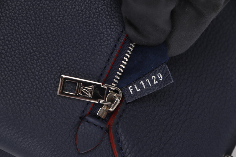 LOUIS VUITTON M53197 MYLOCKME SATCHEL 28CM (FL1129) MARINE ROUGE CALF LEATHER SILVER HARDWARE, WITH STRAP, DUST COVER & BOX