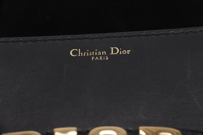 CHRISTIAN DIOR JADIOR (19-MA-0116) MEDIUM BLACK CALFSKIN GOLD HARDWARE, WITH CARD, STRAP, DUST COVER & BOX