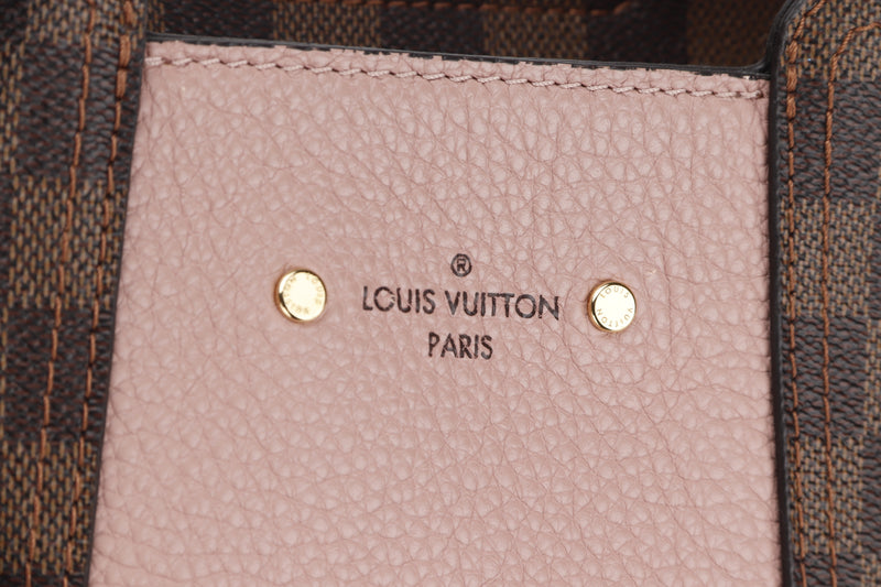 LOUIS VUITTON JERSEY TOTE (FL2139) PINK & DAMIER EBENE CANVAS GOLD HARDWARE, WITH STRAP, KEYS, LOCK, DUST COVER & BOX