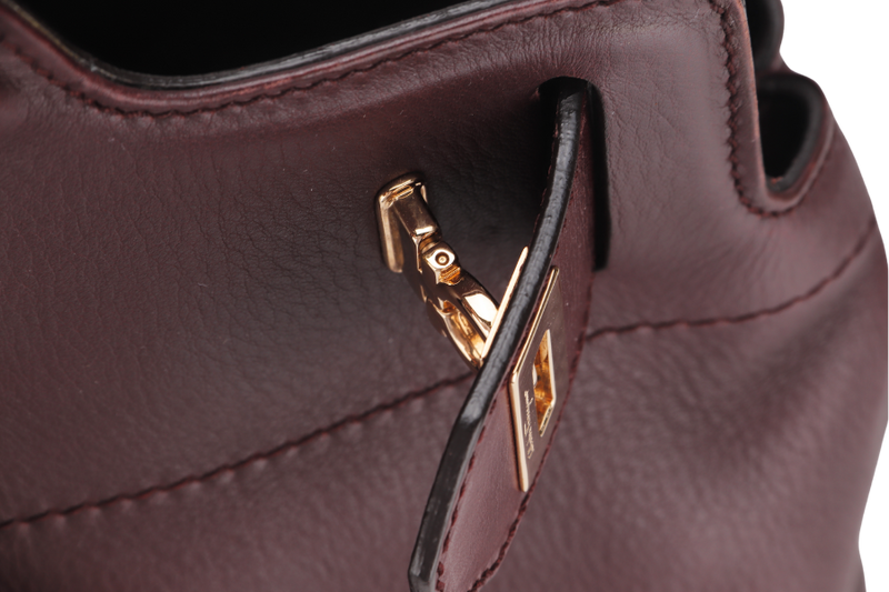 SALVATORE FERRAGAMO 2 WAY USE BAG (AB-21-C537) PURPLE LEATHER GOLD HARDWARE WITH STRAP & DUST COVER