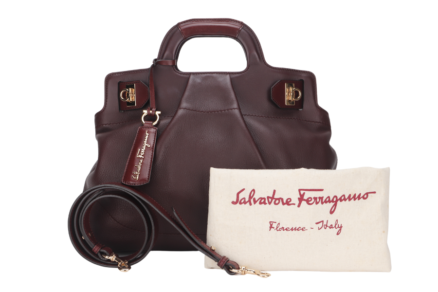 Sahara　Salvatore Ferragamo bag SALVATORE FERRAGAMO X SARA BATTAGLIA Calfskin Studded Zig