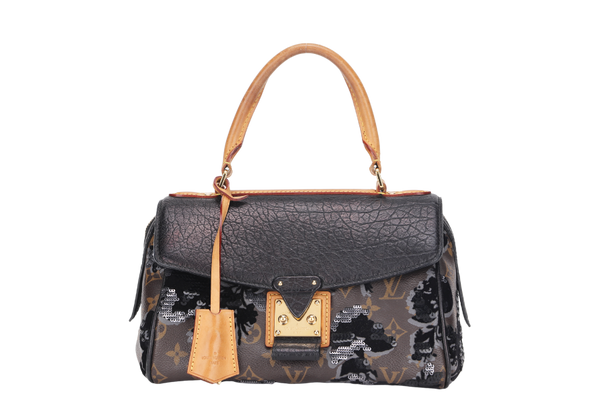 LOUIS VUITTON M40434 FLEUR DE JAI CARROUSEL LIMITED EDITION HANDBAG (TJ3170) MEDIUM BROWN NOIR MONOGRAM CANVAS & LEATHER GHW, WITH LOCK & KEYS & DUST COVER