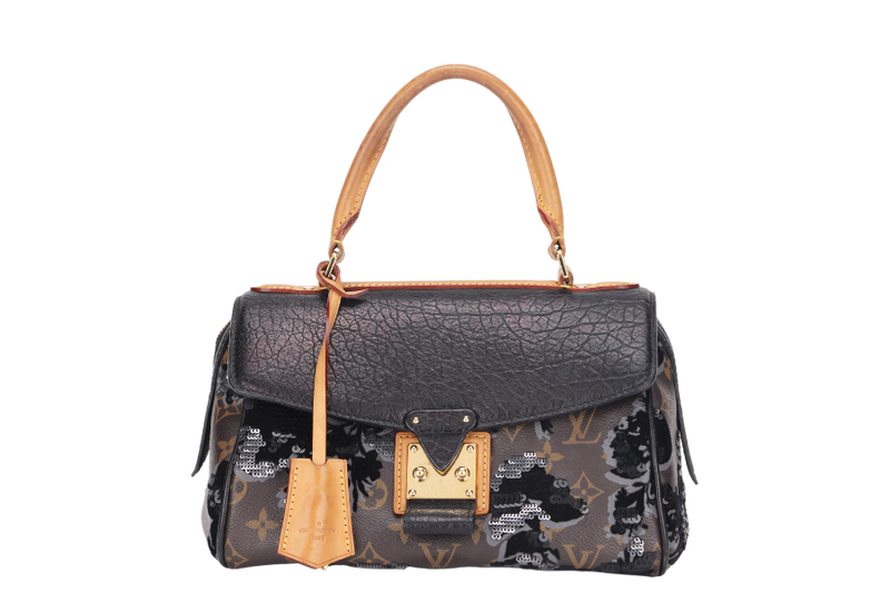 LOUIS VUITTON M40434 FLEUR DE JAI CARROUSEL LIMITED EDITION HANDBAG (TJ3170) MEDIUM BROWN NOIR MONOGRAM CANVAS & LEATHER GHW, WITH LOCK & KEYS & DUST COVER