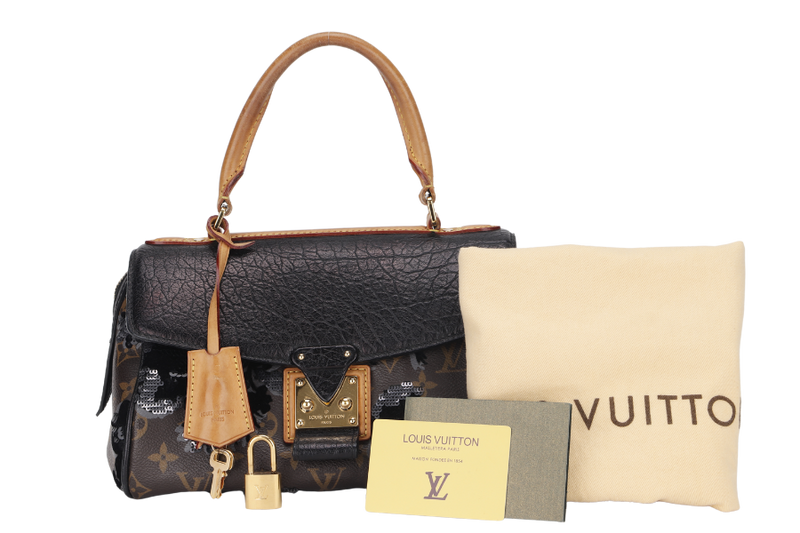 LOUIS VUITTON M40434 FLEUR DE JAI CARROUSEL LIMITED EDITION HANDBAG (TJ3170) MEDIUM BROWN NOIR MONOGRAM CANVAS & LEATHER GHW, WITH LOCK & KEYS & DUST COVER