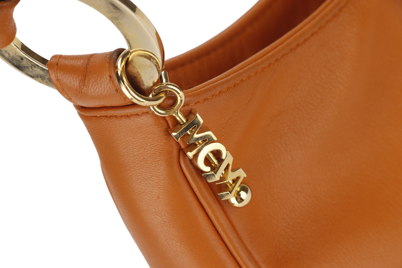 MCM MEDIUM ORANGE LEATHER HOBO BAG GOLD HARDWARE WITH DUST COVER