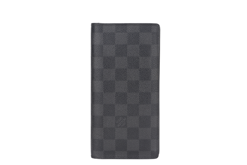 LOUIS VUITTON N62665 BRAZZA DAMIER GRAPHITE LONG WALLET WITH BOX, NO DUST COVER