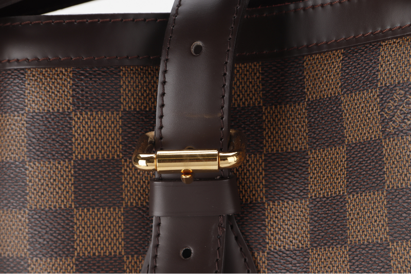 LOUIS VUITTON HAMPSTEAD MM (N51204 ) DAMIER EBENE COATED FABRIC GOLD HARDWARE WITH DUST COVER