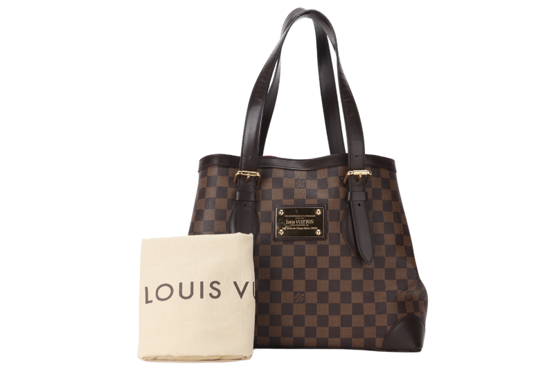 LOUIS VUITTON HAMPSTEAD MM (N51204 ) DAMIER EBENE COATED FABRIC GOLD HARDWARE WITH DUST COVER