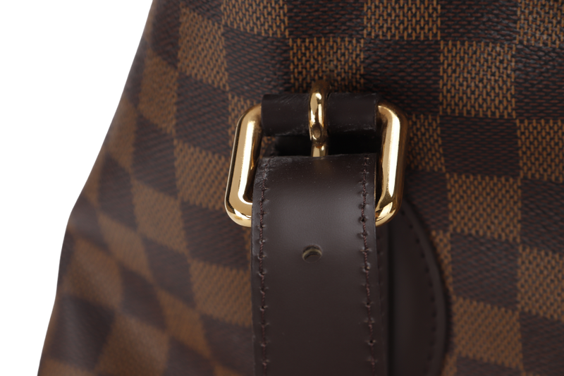 LOUIS VUITTON HAMPSTEAD MM (N51204 ) DAMIER EBENE COATED FABRIC GOLD HARDWARE WITH DUST COVER