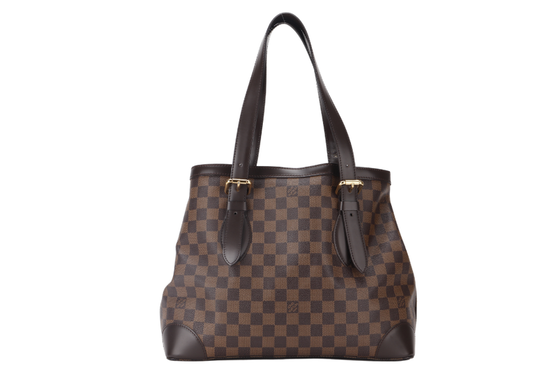 LOUIS VUITTON HAMPSTEAD MM (N51204 ) DAMIER EBENE COATED FABRIC GOLD HARDWARE WITH DUST COVER