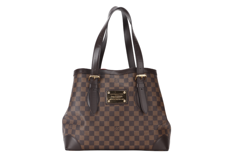 LOUIS VUITTON HAMPSTEAD MM (N51204 ) DAMIER EBENE COATED FABRIC GOLD HARDWARE WITH DUST COVER