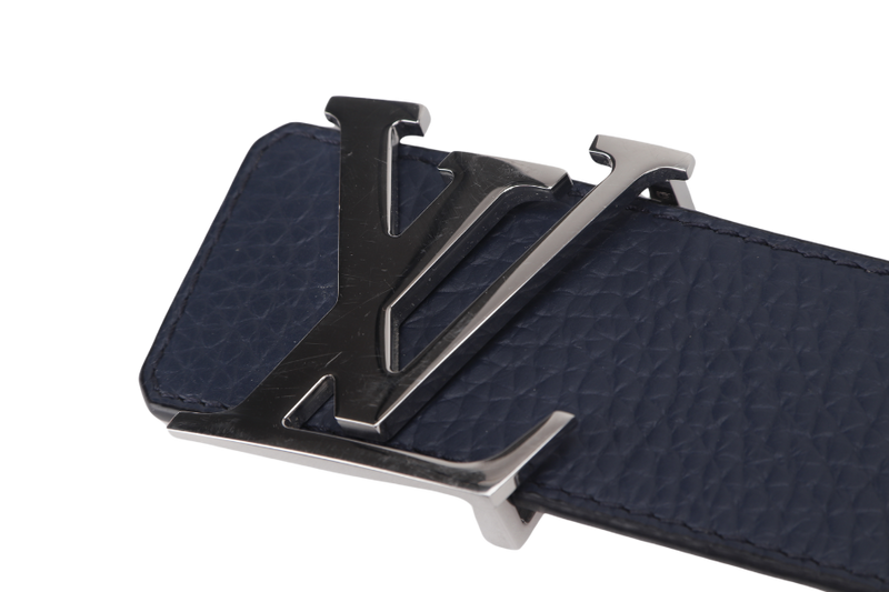 LOUIS VUITTON TILT REVERSIBLE BELT (M0532) BLUE & GREY SILVER HARDWARE WITH DUST COVER & BOX