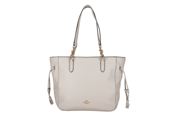 COACH SHOULDER BAG (A1954-F72650) LARGE WHITE GOLD HARDWARE WITH DUST COVER