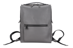 FENDI SELLERIA 7VZ027 07B LARGE GREY BACKPACK LEATHER METAL STITCH PALLADIUM HARDWARE WITH DUST COVER
