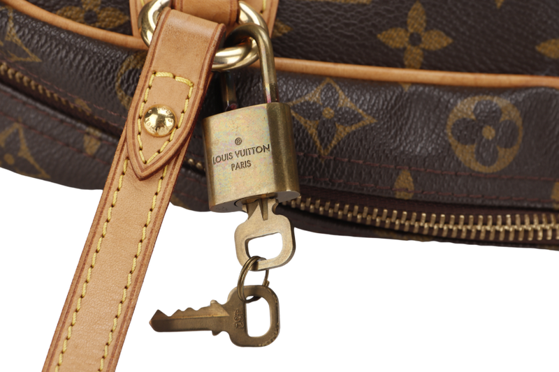 LOUIS VUITTON M95565 MONTORGUEI PM MONOGORAM CANVAS SHOULDER BAG GOLD HARDWARE WITH LOCK ONLY