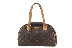 LOUIS VUITTON M95565 MONTORGUEI PM MONOGORAM CANVAS SHOULDER BAG GOLD HARDWARE WITH LOCK ONLY