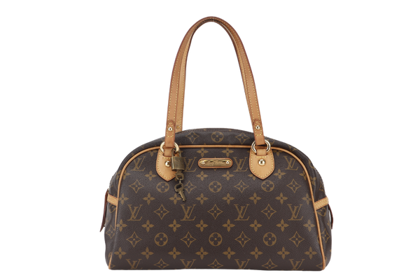 LOUIS VUITTON M95565 MONTORGUEI PM MONOGORAM CANVAS SHOULDER BAG GOLD HARDWARE WITH LOCK ONLY