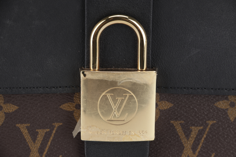 LOUIS VUITTON LOCKY BB (M44141) MONOGRAM CANVAS BLACK LEATHER GOLD HARDWARE WITH STRAP