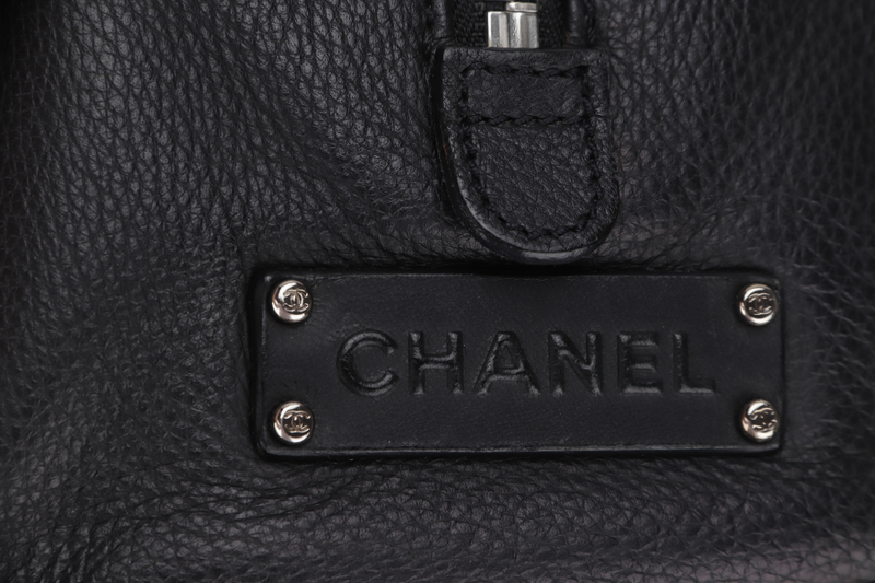 CHANEL BOLT BOWLER BAG (1009xxxx) BLACK GRAINED CALFSKIN SILVER HARDWARE, NO CARD & DUST COVER