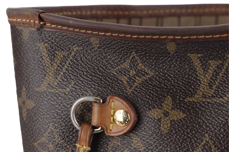 LOUIS VUITTON NEVERFULL MM MONOGRAM CANVAS WITH SMALL POUCH GOLD HARDWARE