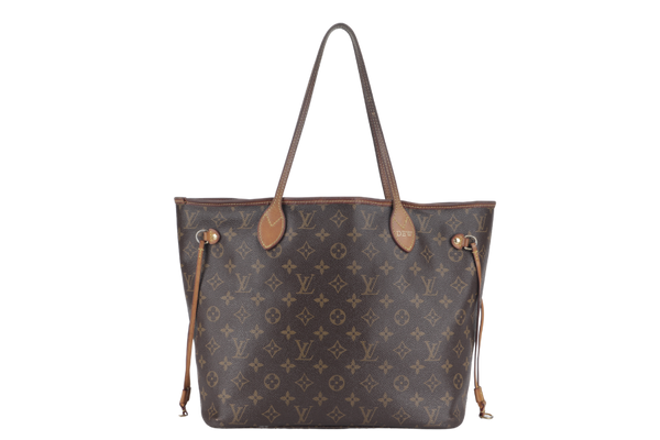 LOUIS VUITTON NEVERFULL MM MONOGRAM CANVAS WITH SMALL POUCH GOLD HARDWARE