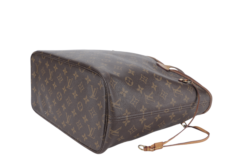 LOUIS VUITTON NEVERFULL MM MONOGRAM CANVAS WITH SMALL POUCH GOLD HARDWARE