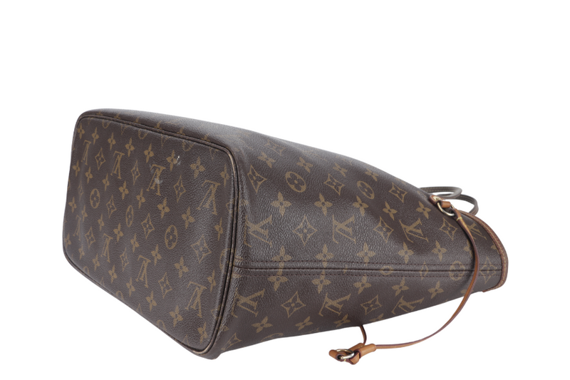 LOUIS VUITTON NEVERFULL MM MONOGRAM CANVAS WITH SMALL POUCH GOLD HARDWARE