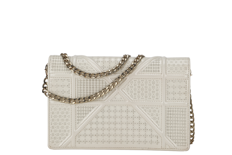christian dior diorama wallet on chain white patent leather gold hardware 09 bo 1116 with chain strap