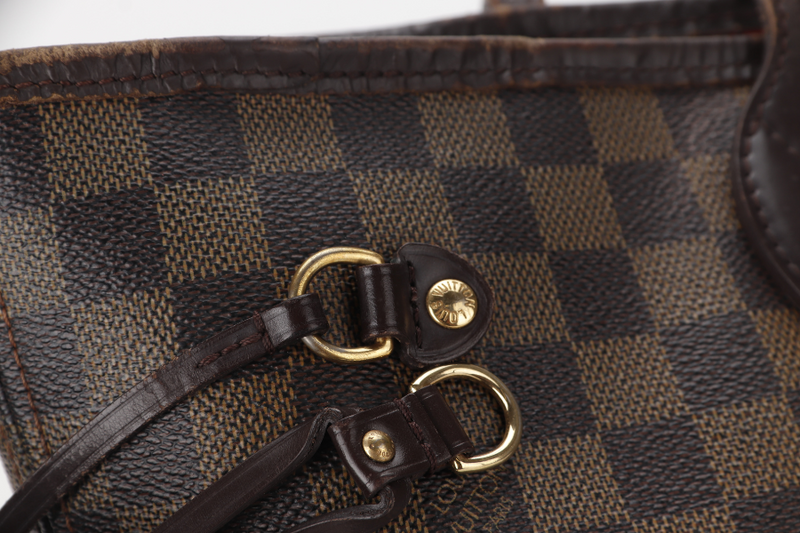 LOUIS VUITTON NEVERFULL MM (M40156) BROWN DAMIER EBENE GOLD HARDWARE NO DUST COVER