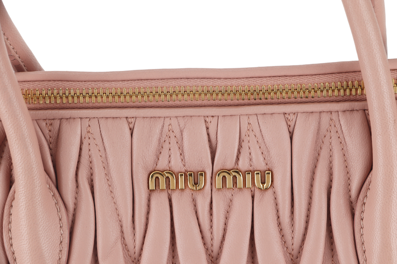 MIU MIU MATELASSE TOTE BAG LEATHER GOLD HARDWARE WITH STRAP NO DUST COVER AND NO BOX