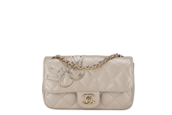 CHANEL VICTORY PEACE MINI FLAP LIGHT GOLD LAMBSKIN GOLD HARDWARE(2353xxxx) WITH DUST COVER  , NO CARD