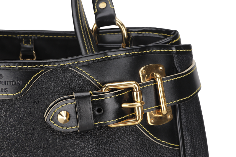 LOUIS VUITTON M95650 MAJESTY SHOULDER TOTE BAG BLACK LEATHER GOLD HARDWARE WITH DUST COVER